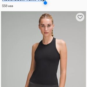 lululemon Align™ Waist-Length Racerback Tank Top Size 12 -Black